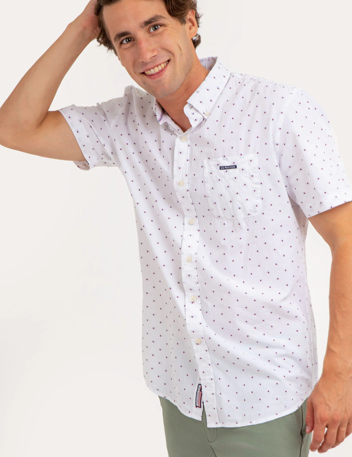 SWISS DOT POPLIN SHORT SLEEVE SHIRT - Image 5