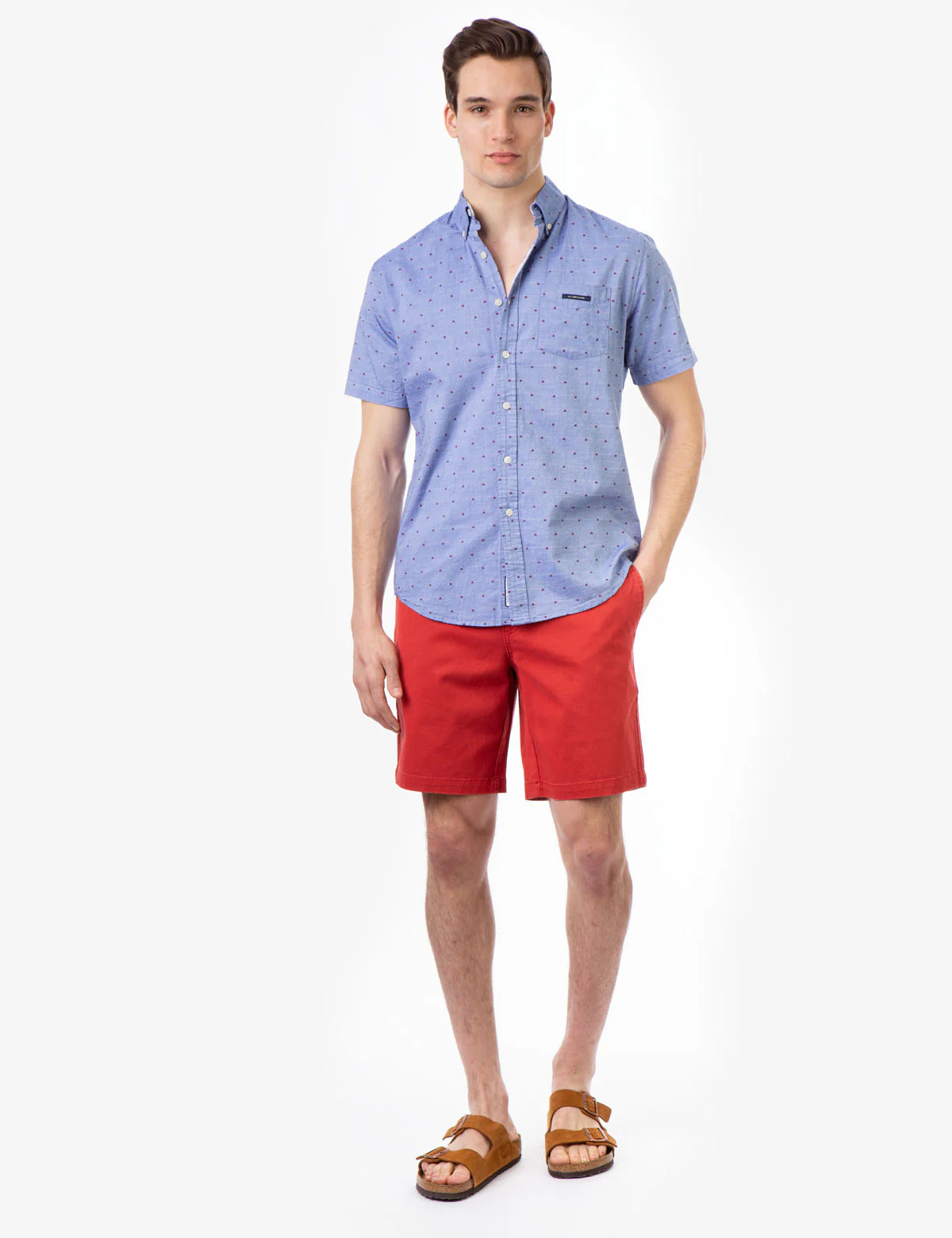 SWISS DOT SHORT SLEEVE OXFORD SHIRT - Image 2