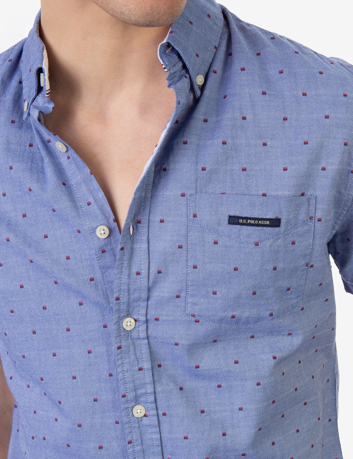 SWISS DOT SHORT SLEEVE OXFORD SHIRT - Image 5