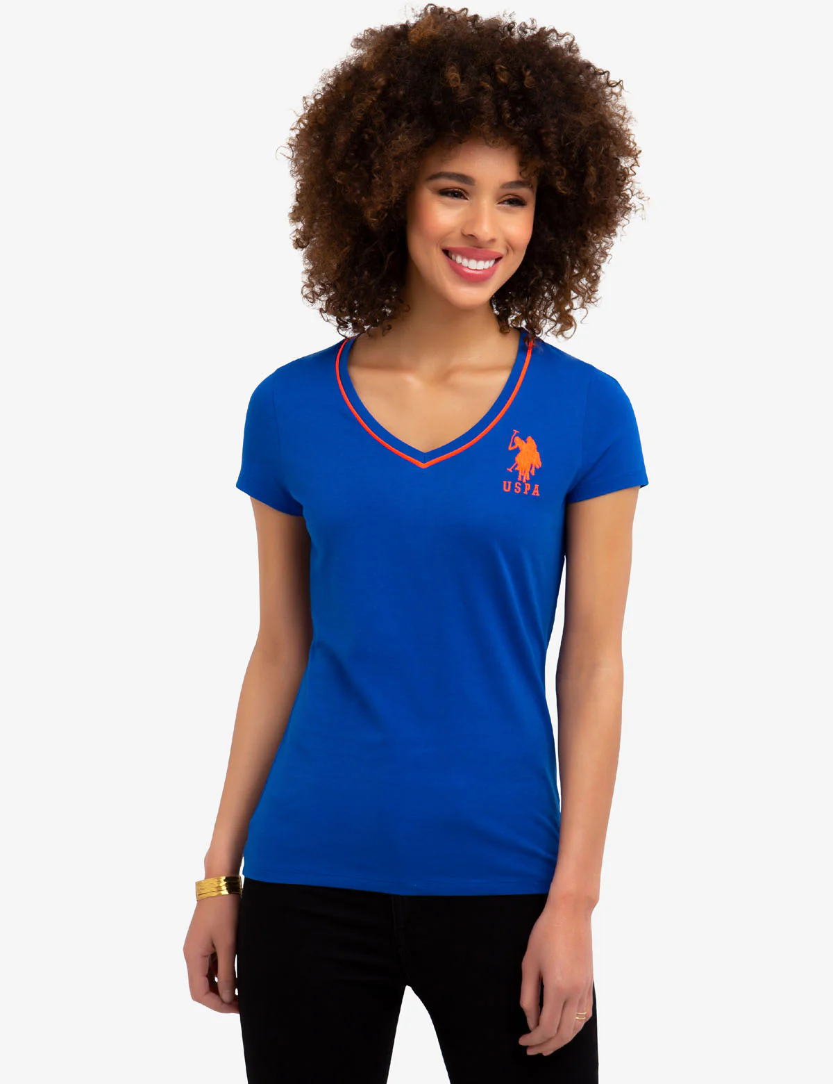 BIG LOGO NEON V-NECK TIPPED T-SHIRT - Image 6