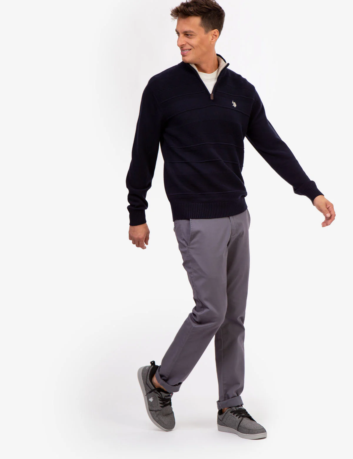TEXTURED 1/4 ZIP MICROSHERPA SWEATER - Image 7