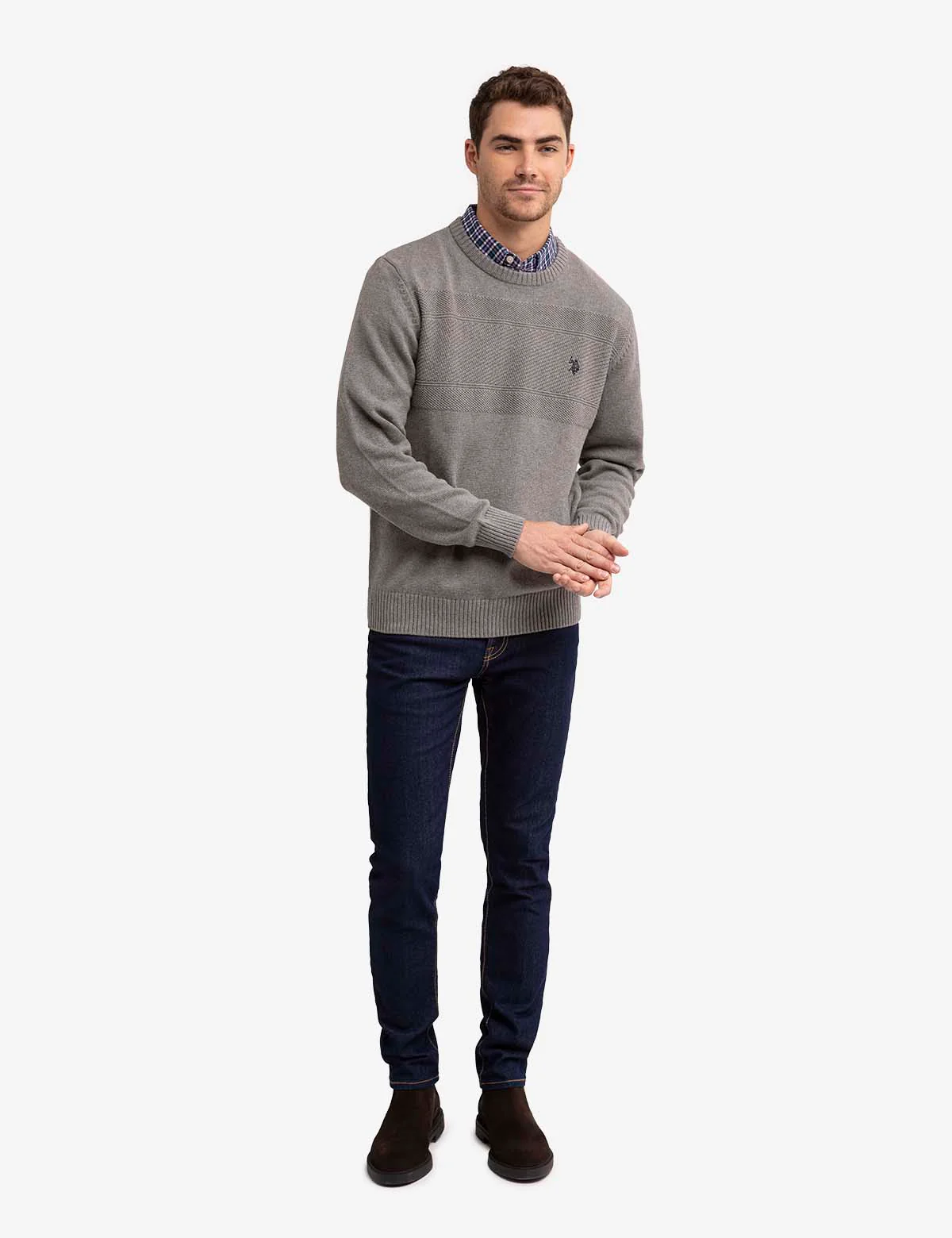 TEXTURED CREW NECK SWEATER - Image 4