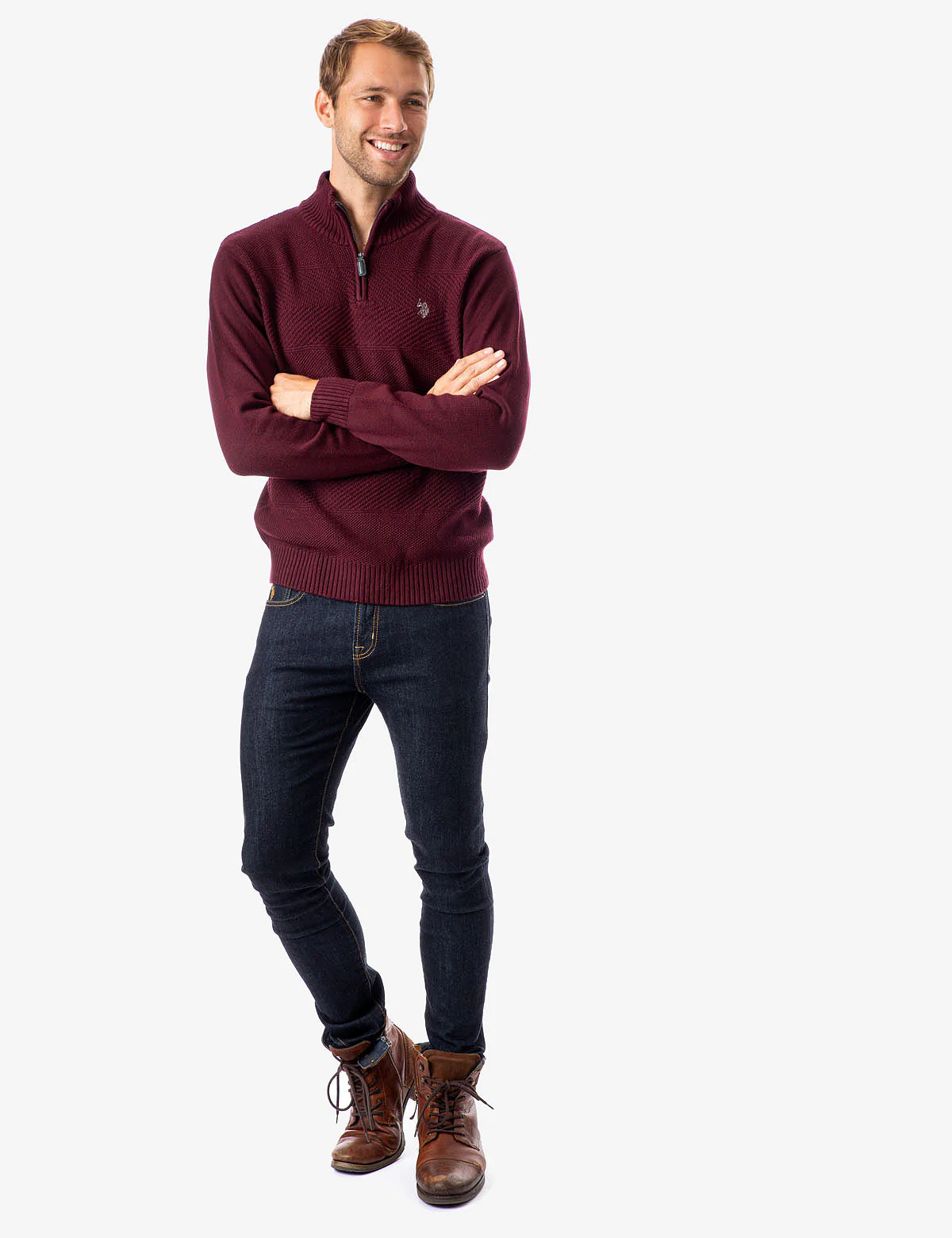 TEXTURED STRIPE 1/4 ZIP SWEATER - Image 2