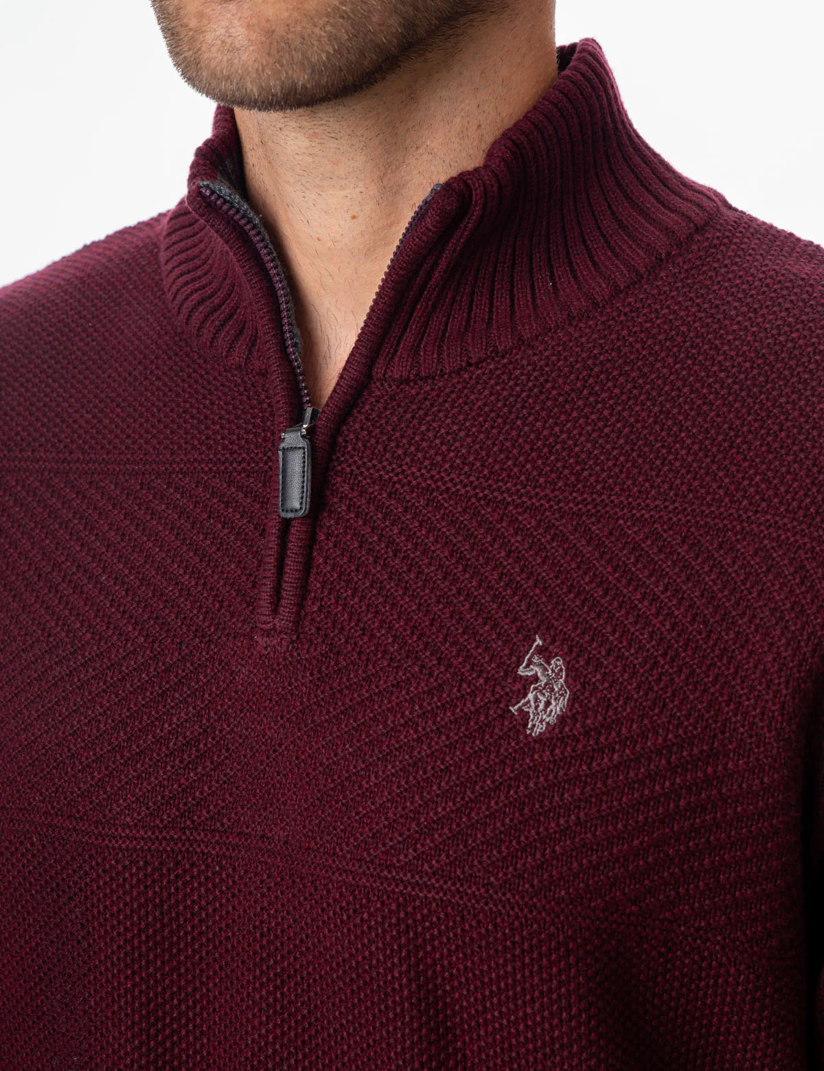 TEXTURED STRIPE 1/4 ZIP SWEATER - Image 5