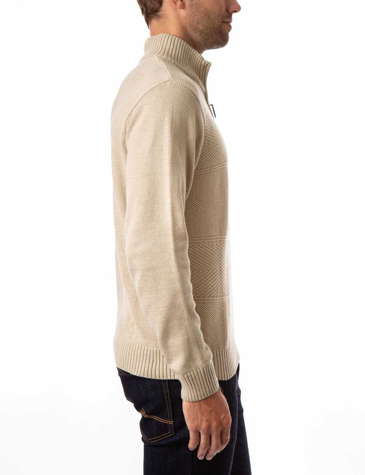 TEXTURED STRIPE 1/4 ZIP SWEATER - Image 7