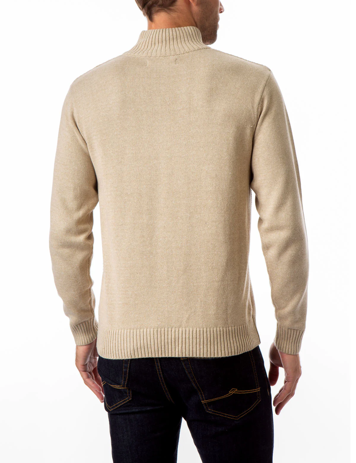 TEXTURED STRIPE 1/4 ZIP SWEATER - Image 8