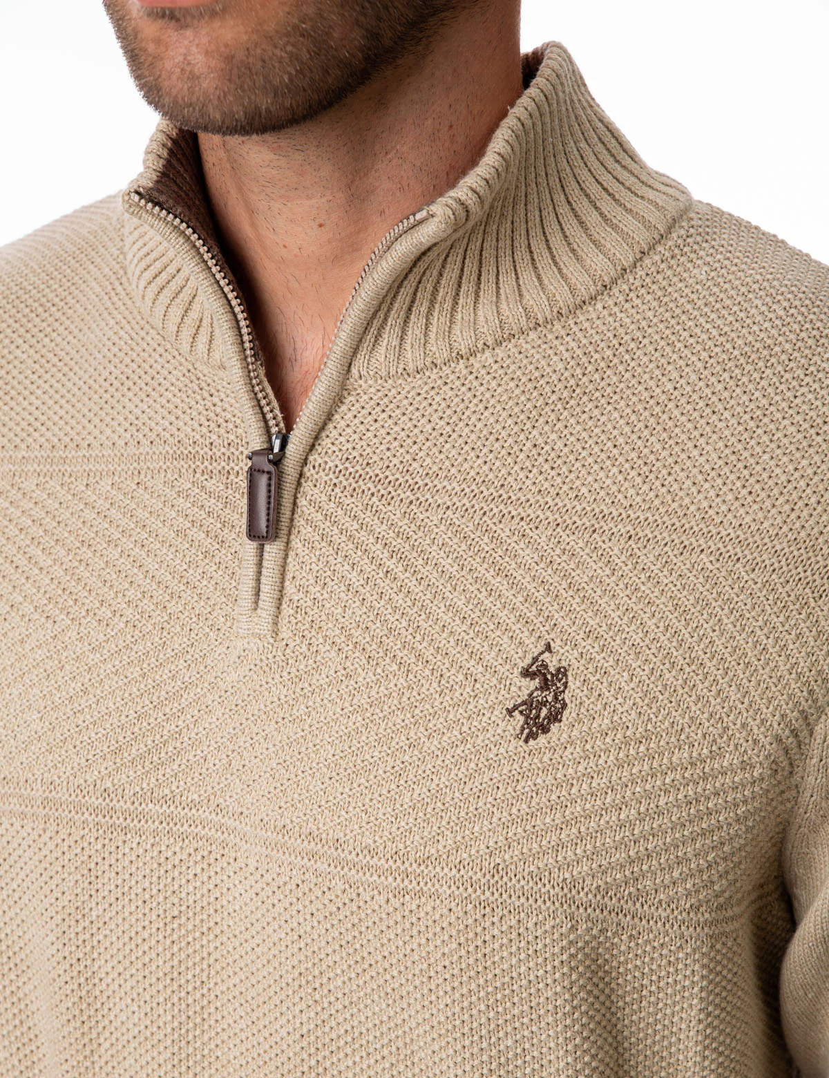 TEXTURED STRIPE 1/4 ZIP SWEATER - Image 9