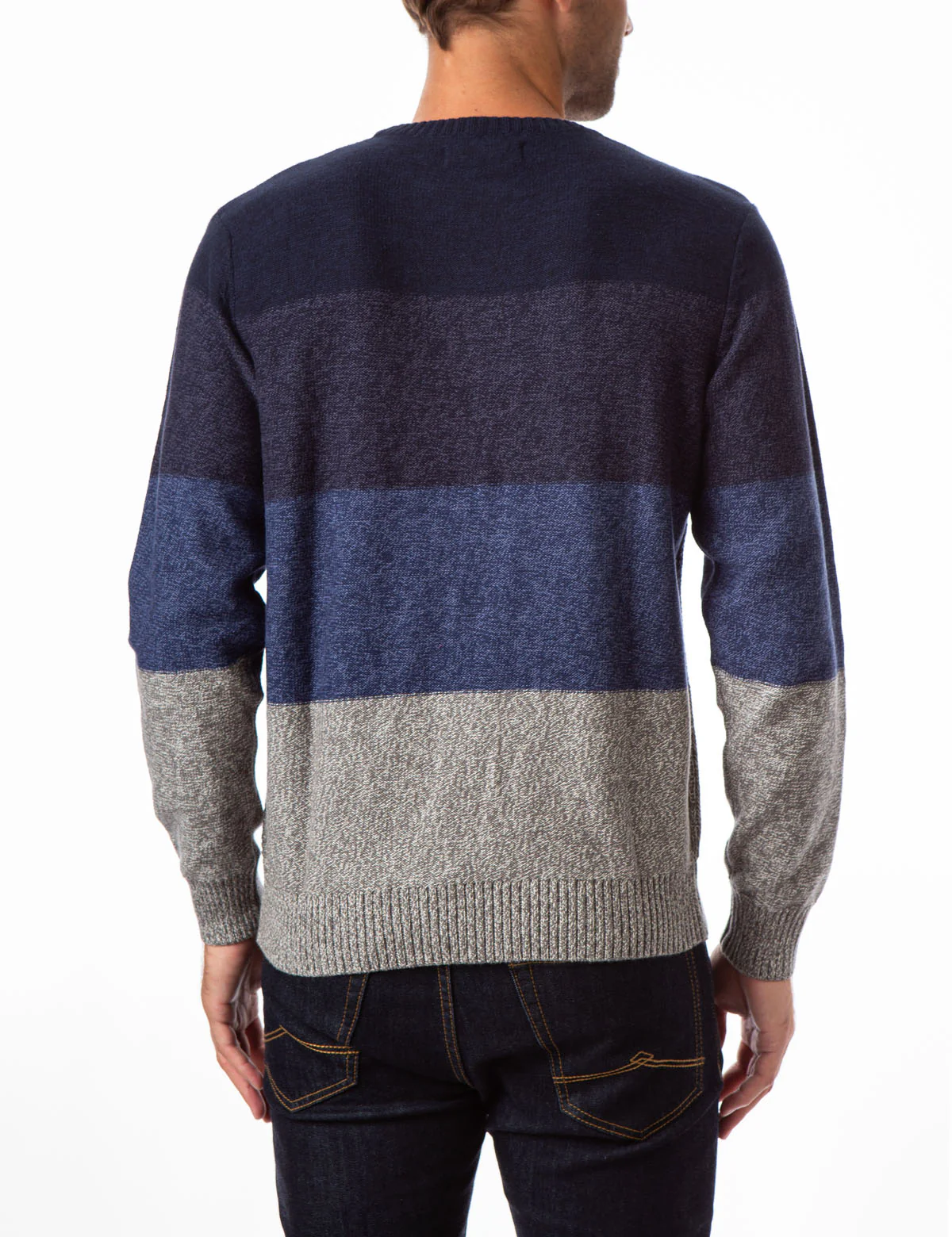 TEXTURED STRIPE CREW NECK SWEATER - Image 4