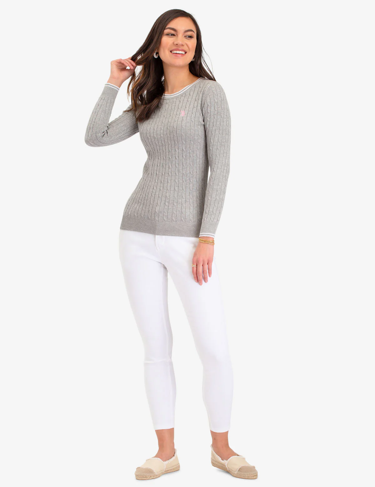 TIPPED CABLE CREW NECK SWEATER - Image 10