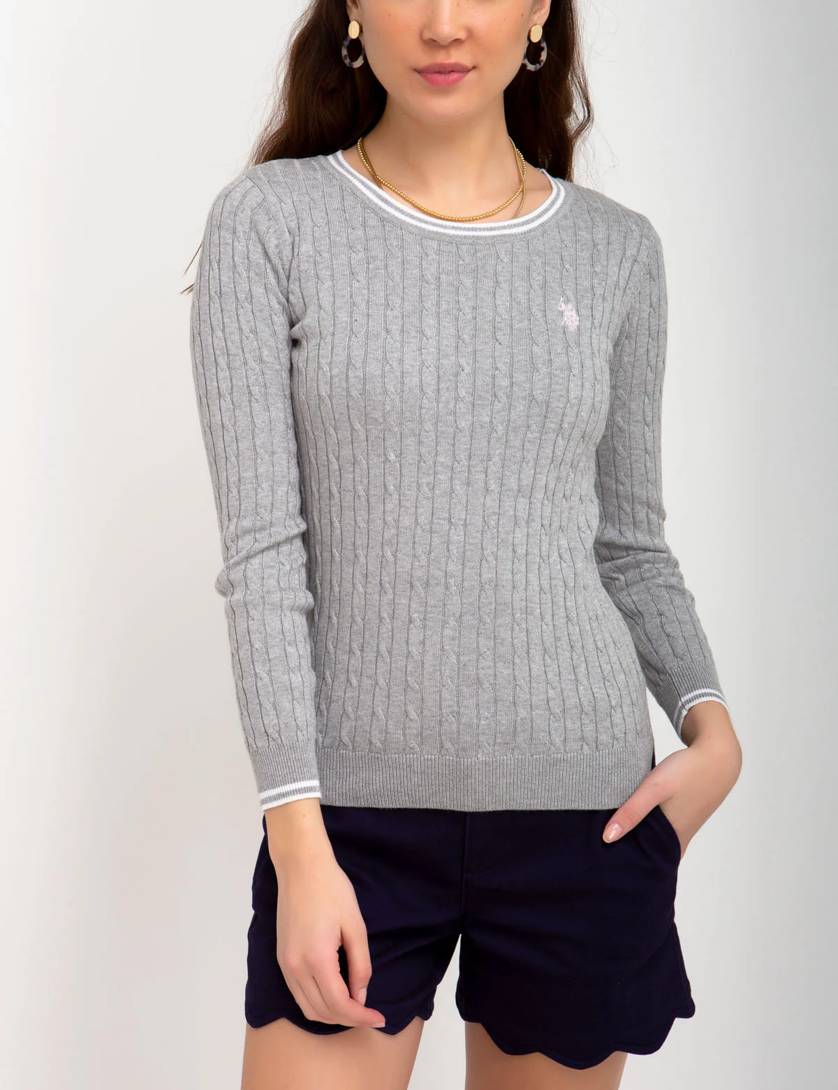 TIPPED CABLE CREW NECK SWEATER - Image 28
