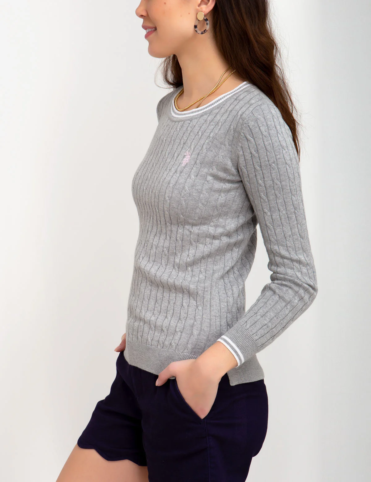TIPPED CABLE CREW NECK SWEATER - Image 29