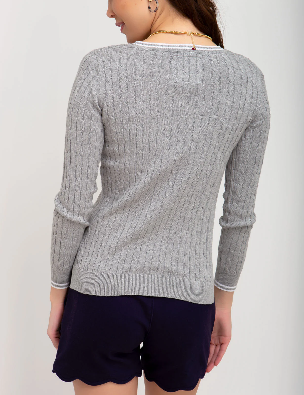 TIPPED CABLE CREW NECK SWEATER - Image 30