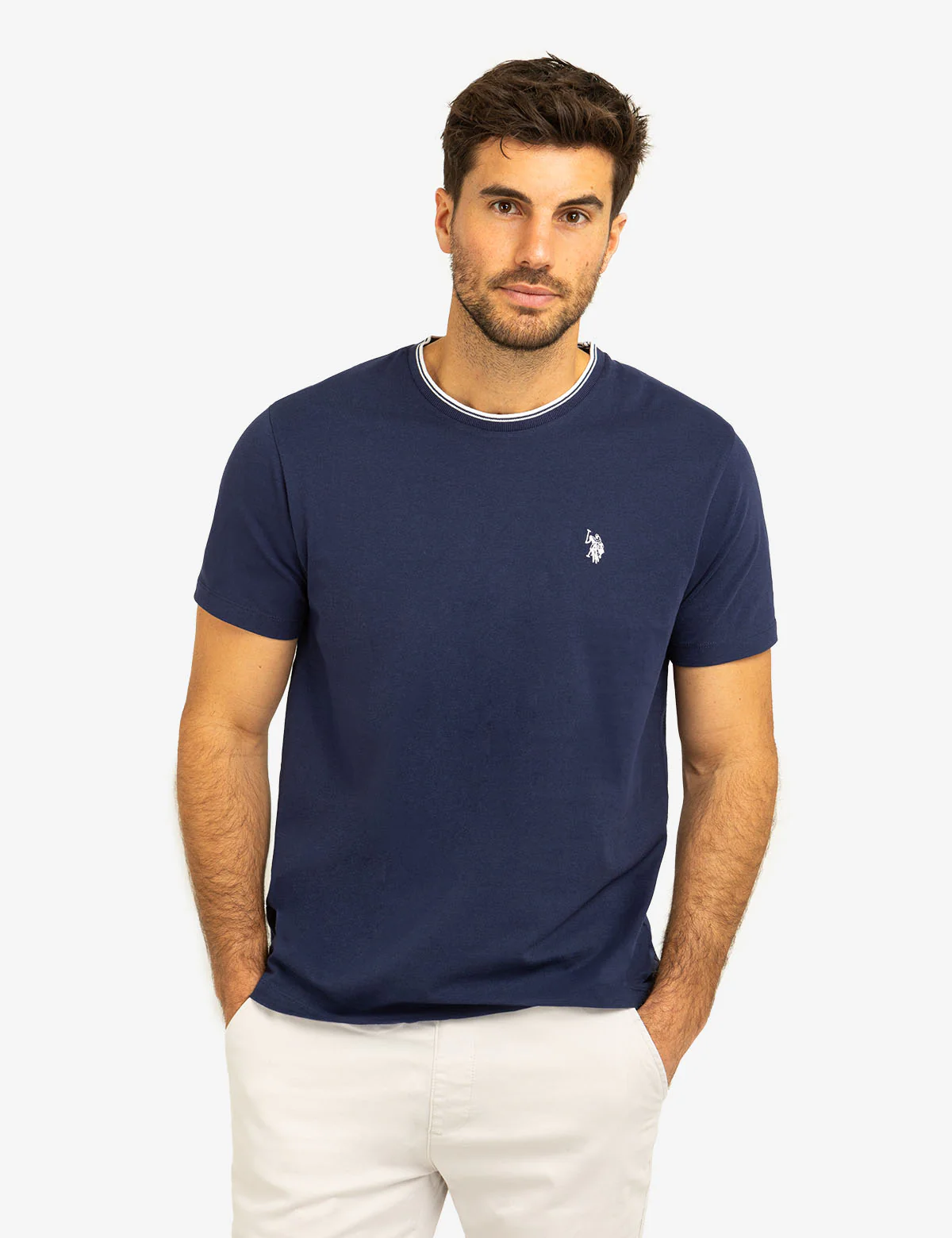TIPPED CREW NECK COLLAR T-SHIRT - Image 16