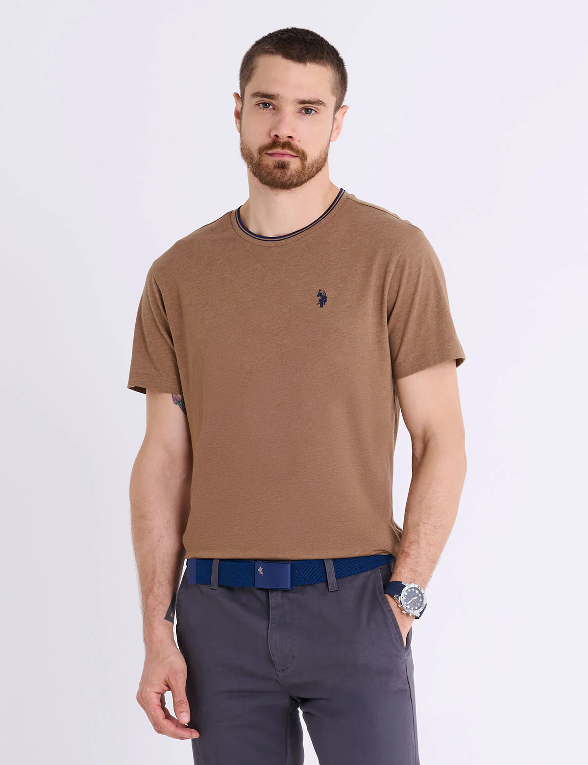 TIPPED CREW NECK COLLAR T-SHIRT - Image 3