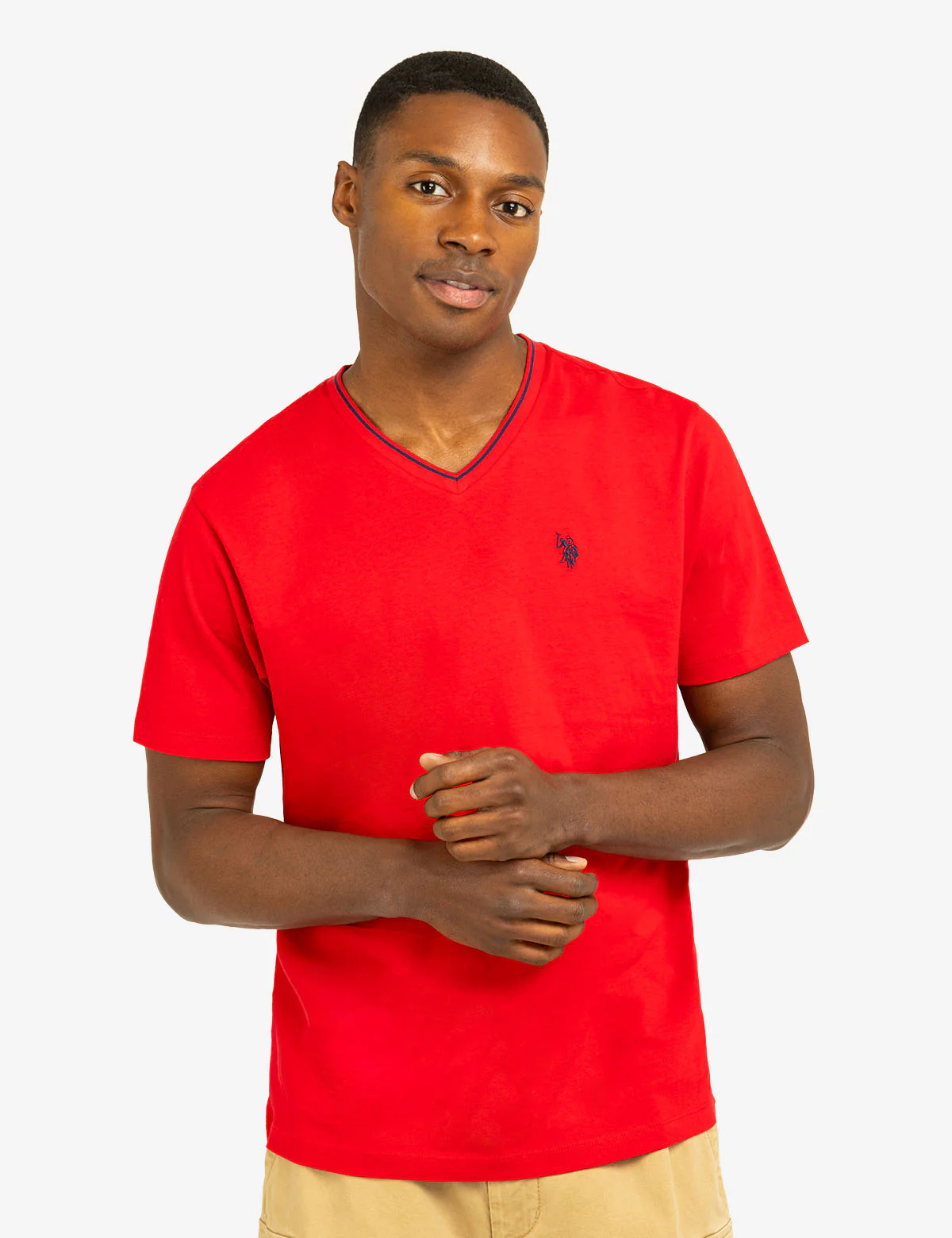 TIPPED V-NECK JERSEY T-SHIRT - Image 14