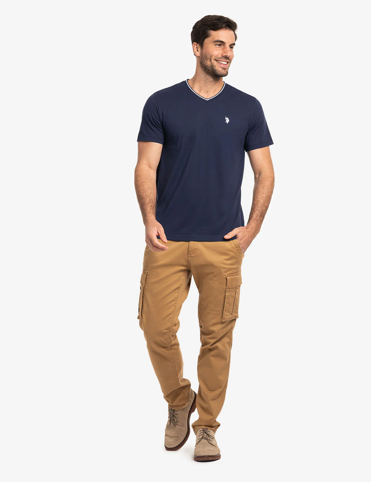 TIPPED V-NECK JERSEY T-SHIRT - Image 18
