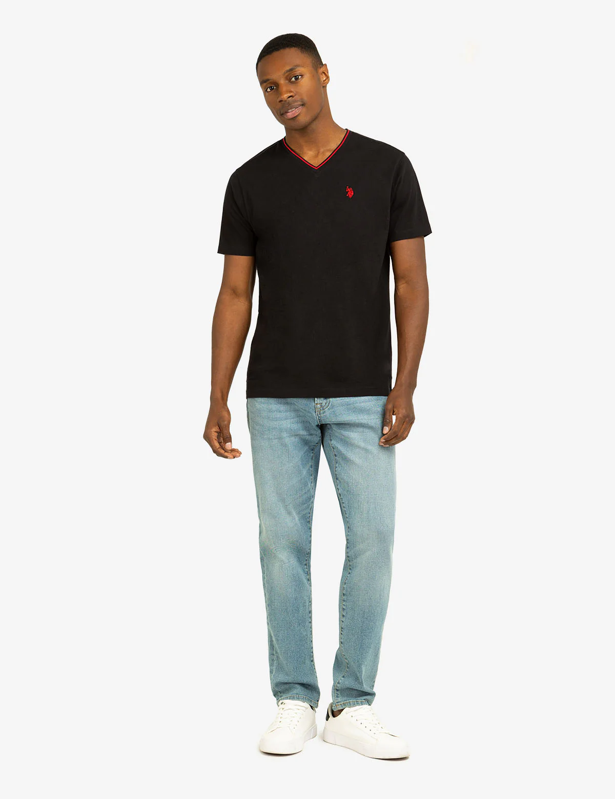 TIPPED V-NECK JERSEY T-SHIRT - Image 6