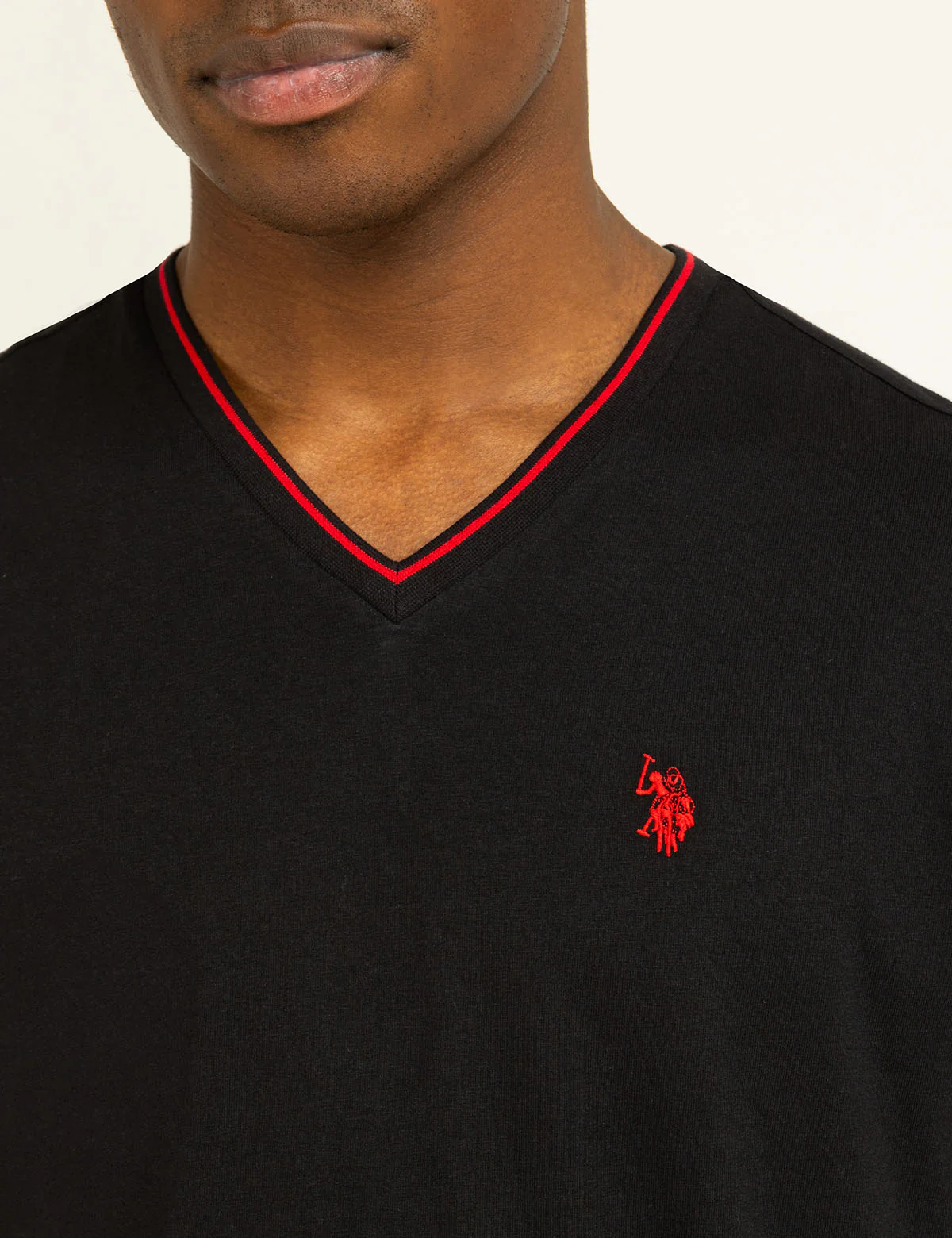 TIPPED V-NECK JERSEY T-SHIRT - Image 7