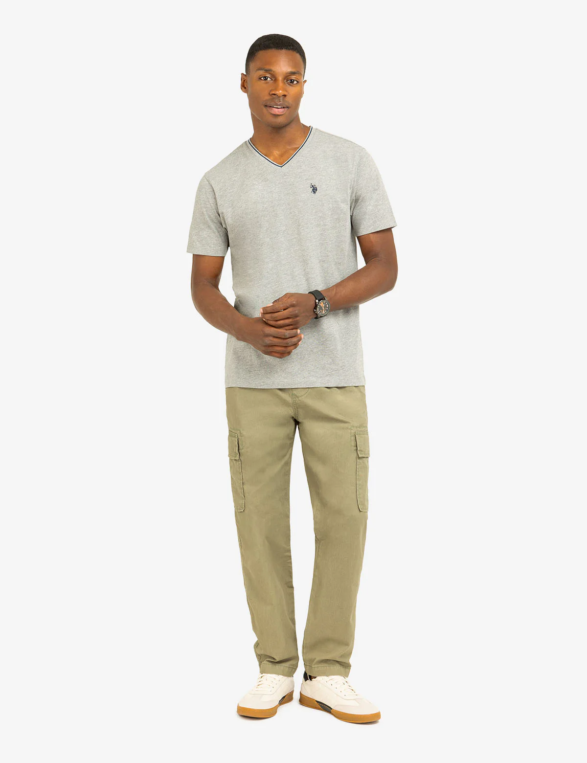 TIPPED V-NECK JERSEY T-SHIRT - Image 9