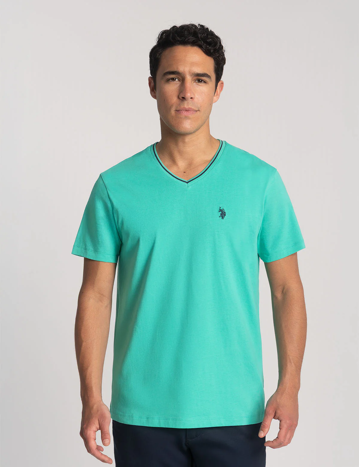TIPPED V-NECK JERSEY T-SHIRT - Image 10