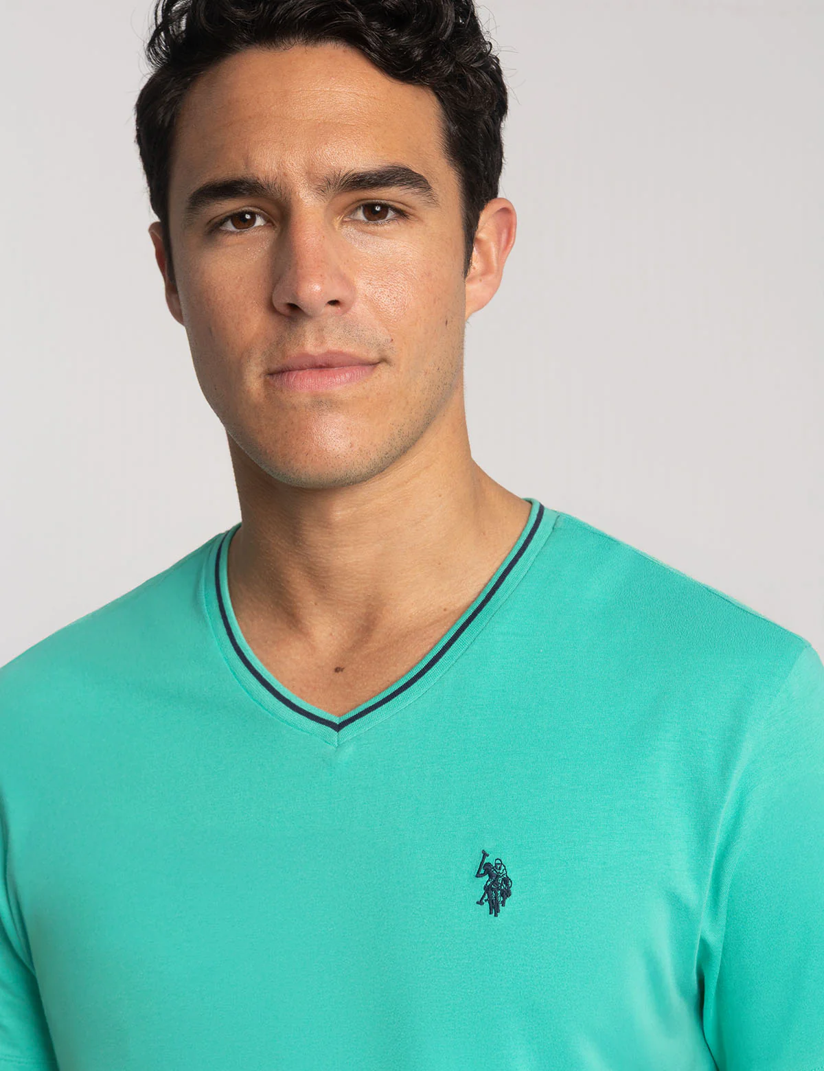 TIPPED V-NECK JERSEY T-SHIRT - Image 12