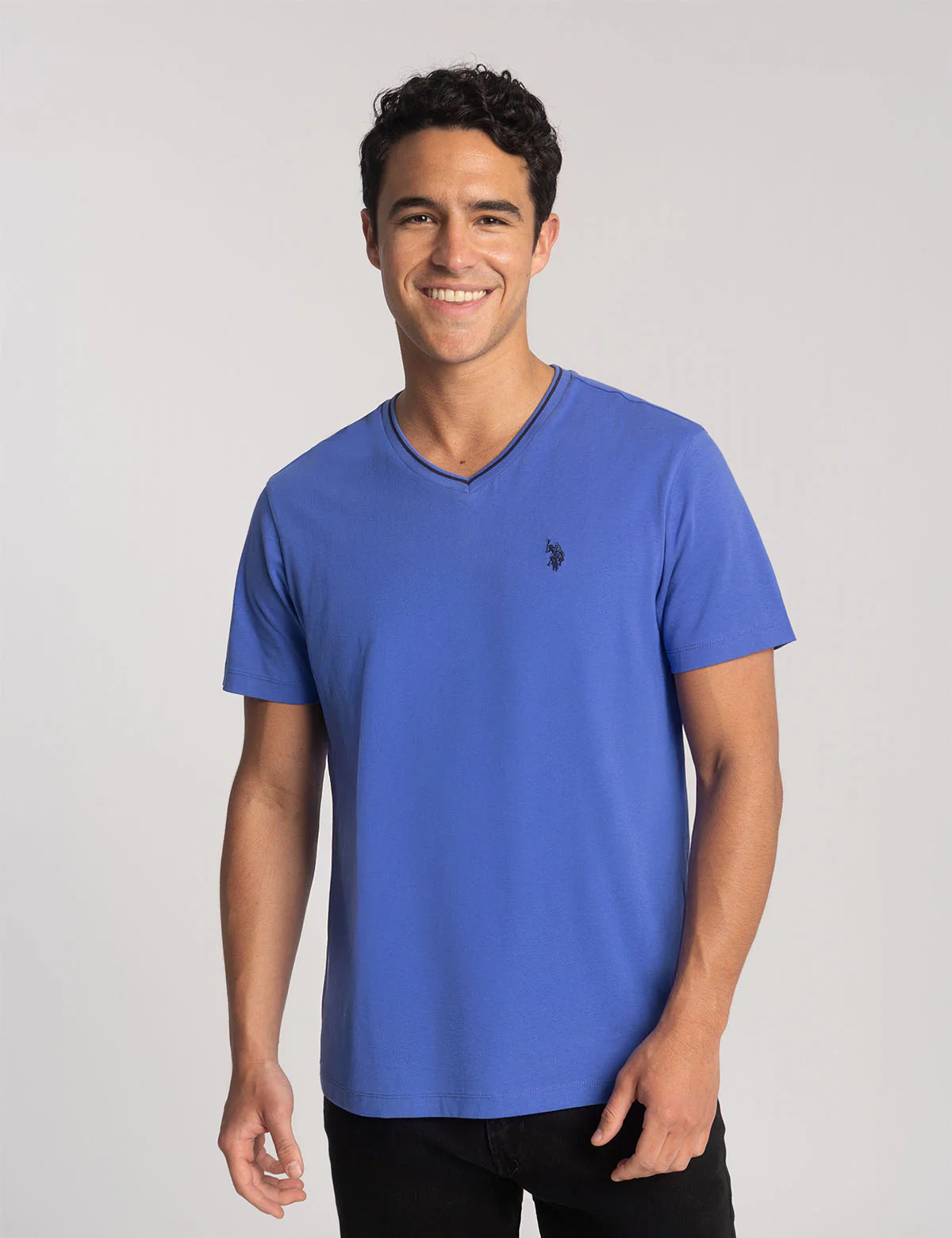 TIPPED V-NECK JERSEY T-SHIRT - Image 14