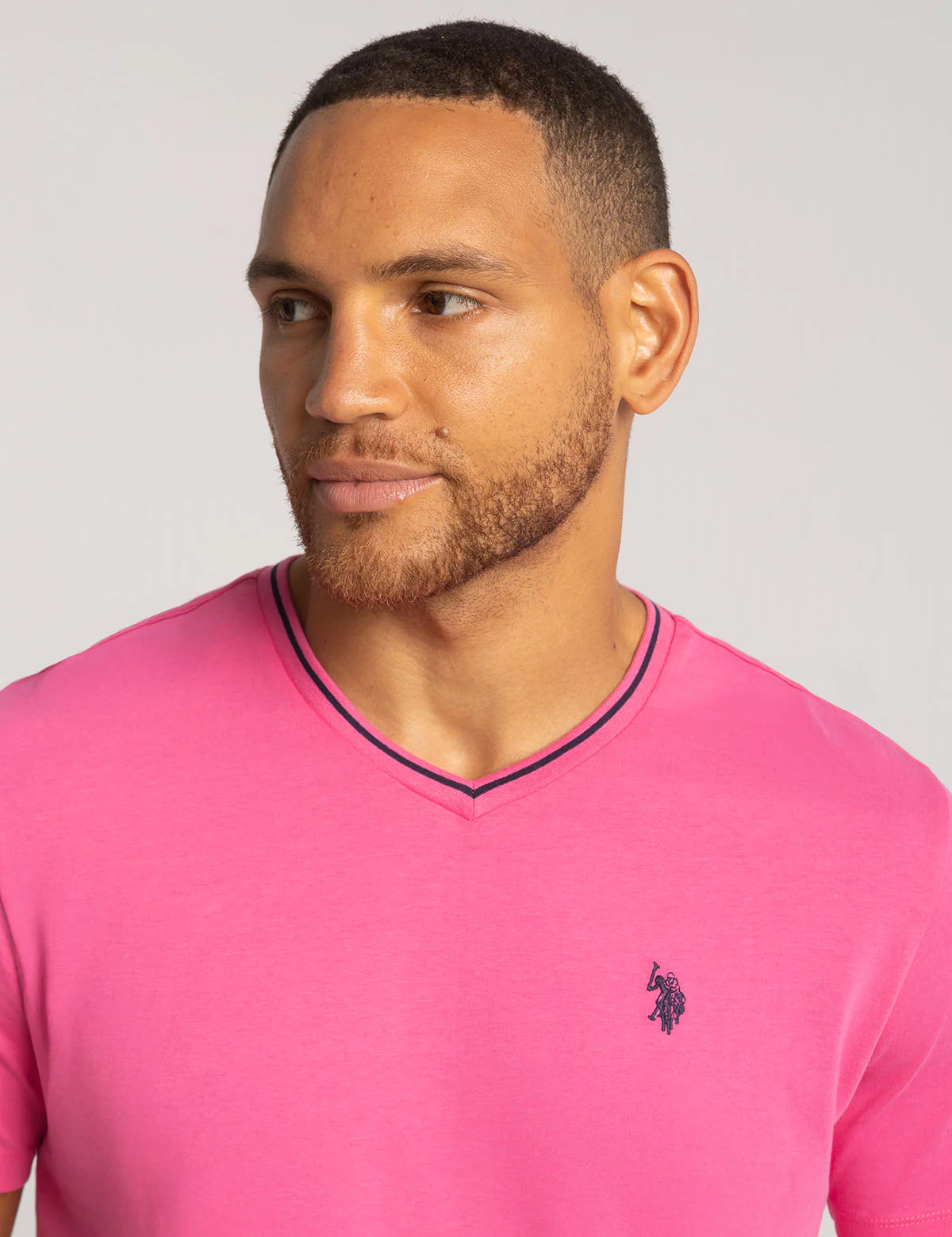 TIPPED V-NECK JERSEY T-SHIRT - Image 2