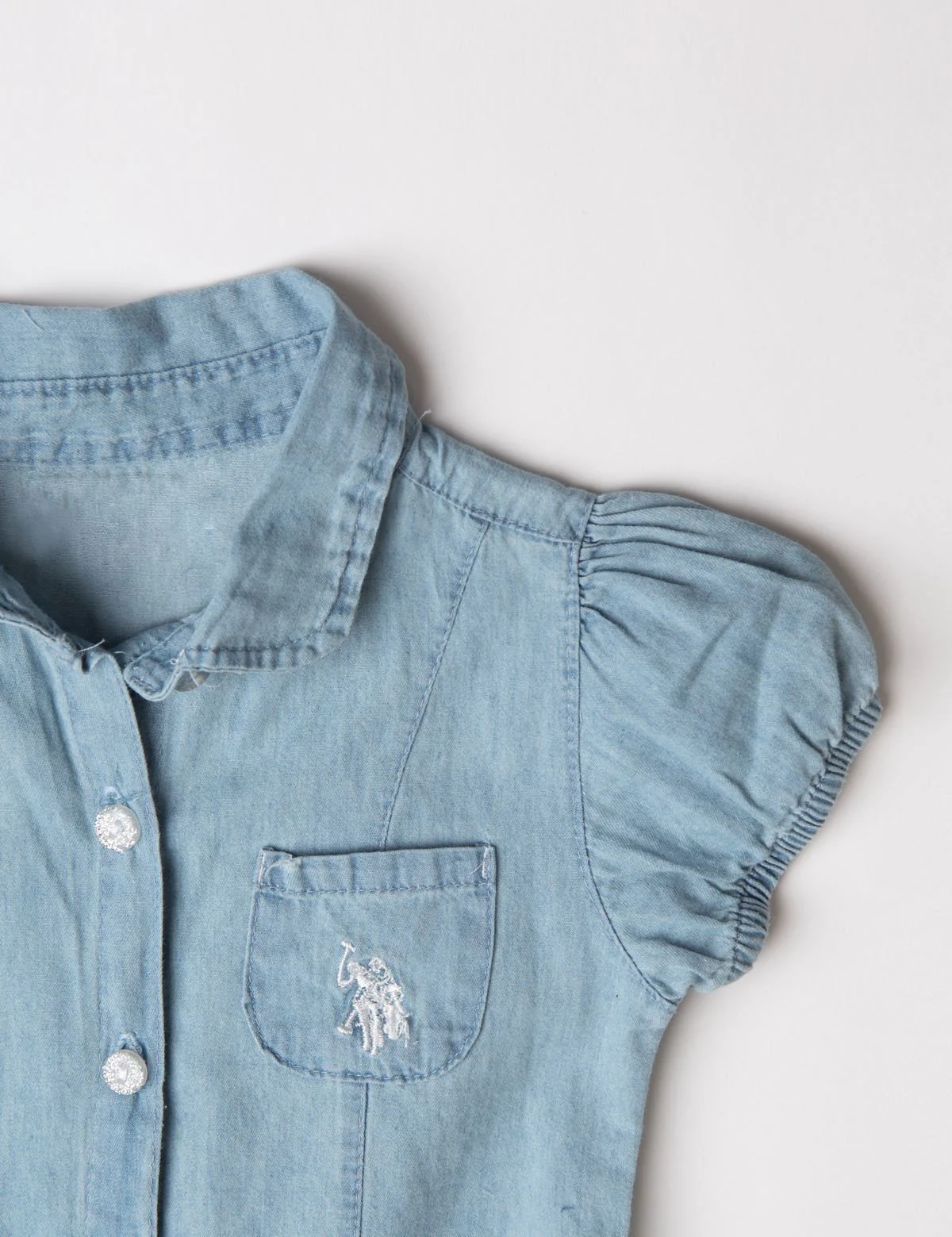 TODDLER SHORT SLEEVE DENIM DRESS - Image 2