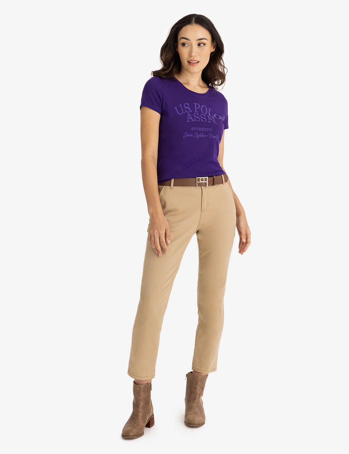 TONAL FLOCKED SEMI SCOOP JERSEY T-SHIRT - Image 2