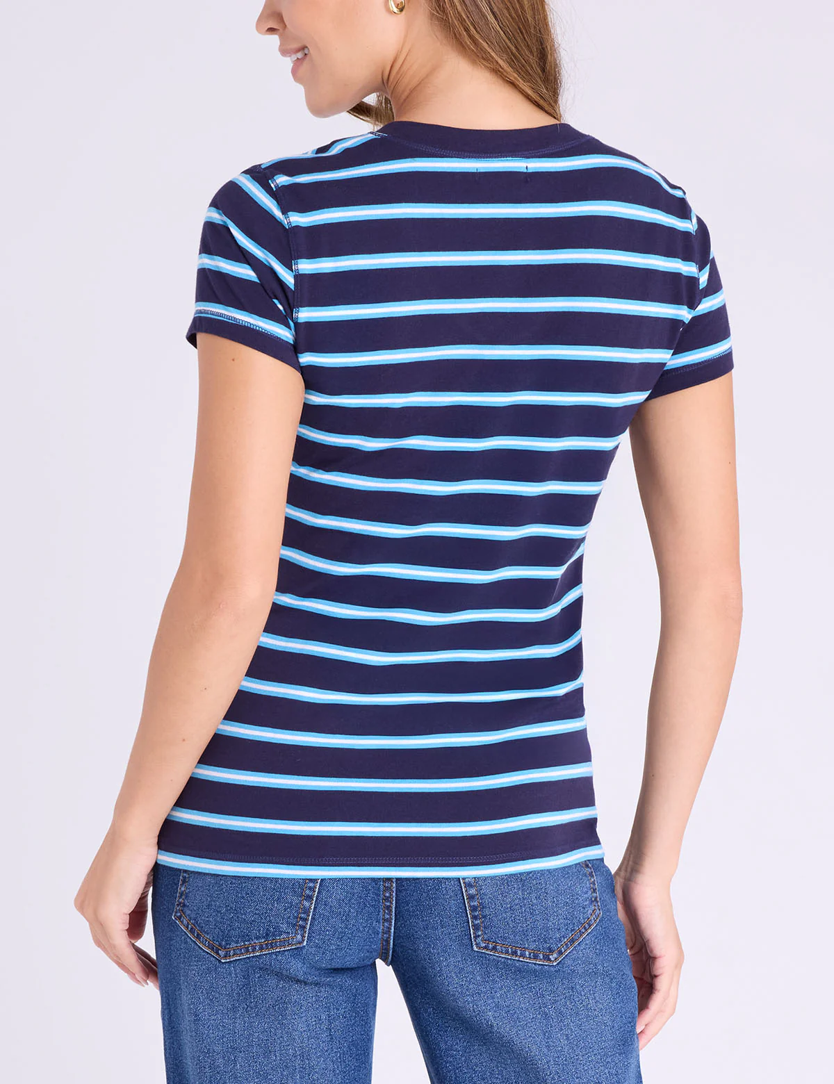 TONAL STRIPE V-NECK T-SHIRT - Image 4