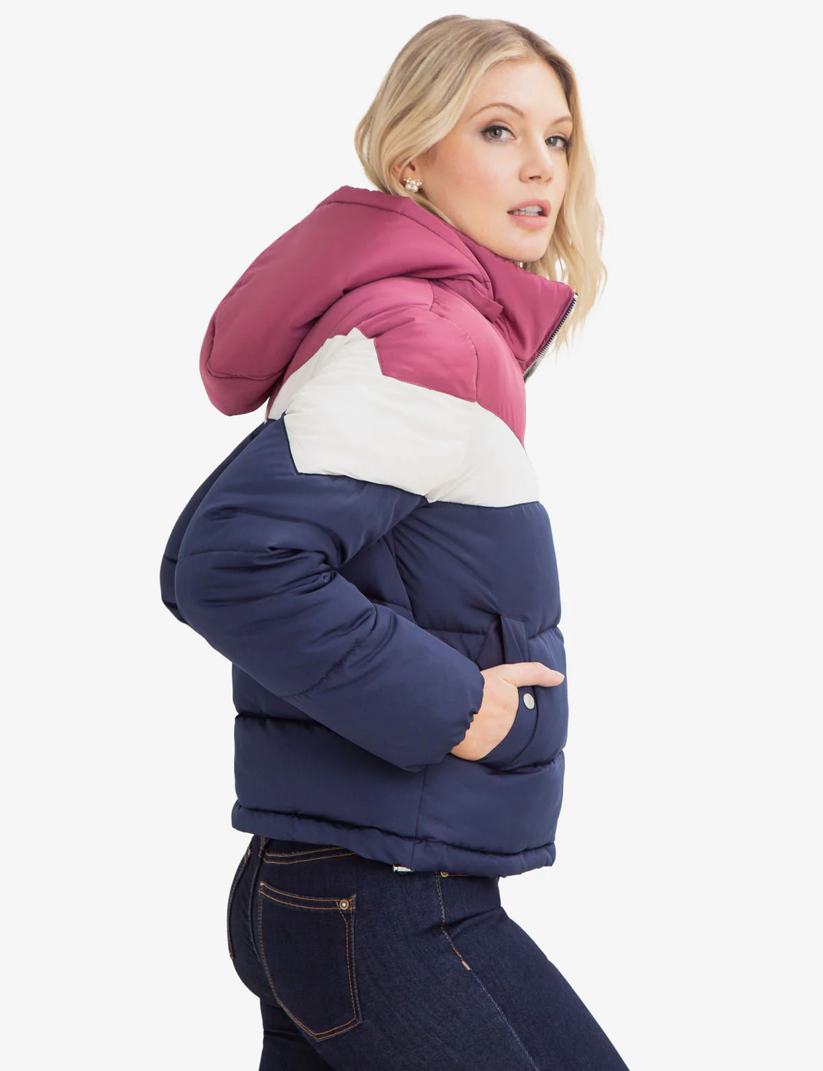 TRI-COLOR PUFFER COAT - Image 9