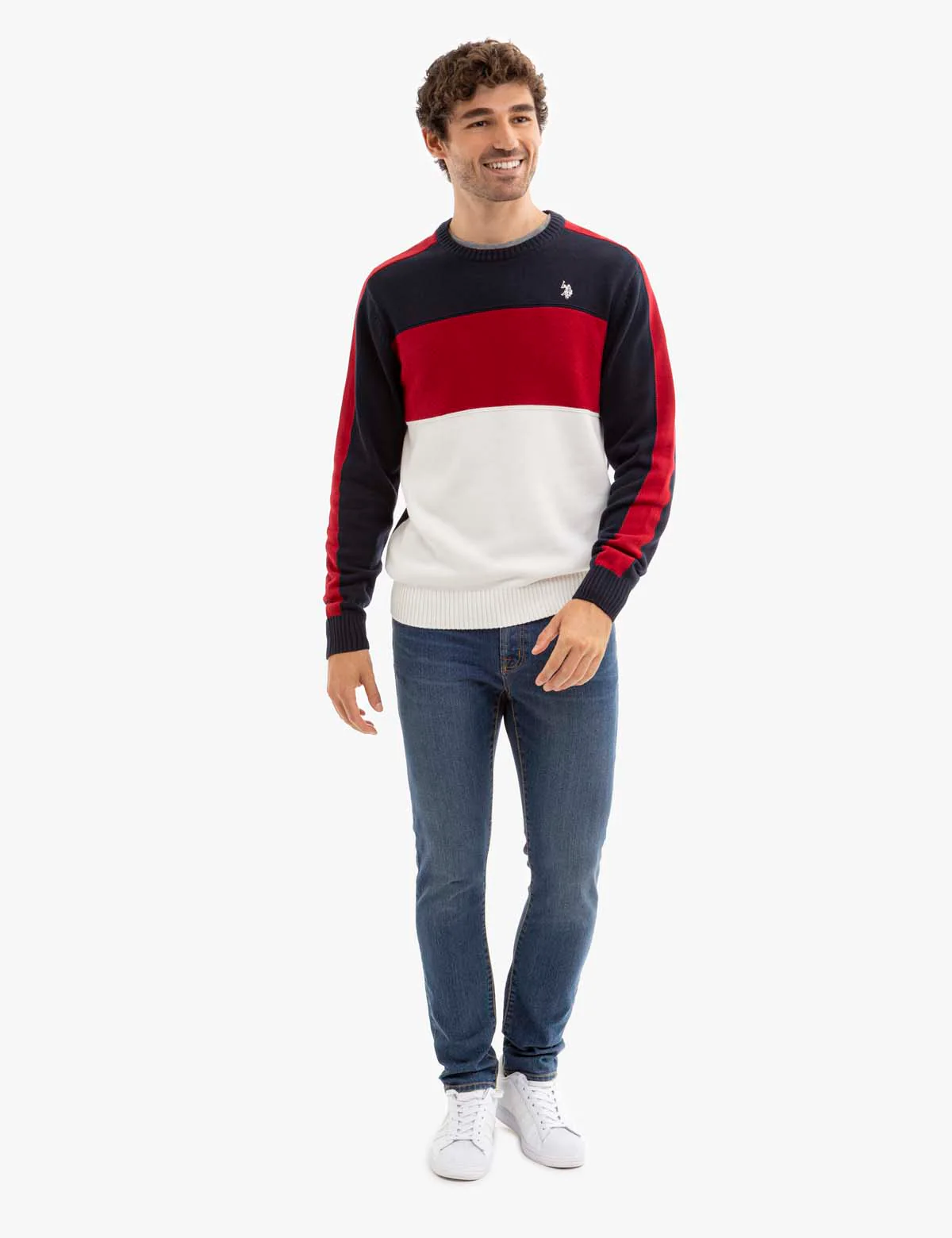 TRI COLORBLOCK CREW NECK SWEATER - Image 2