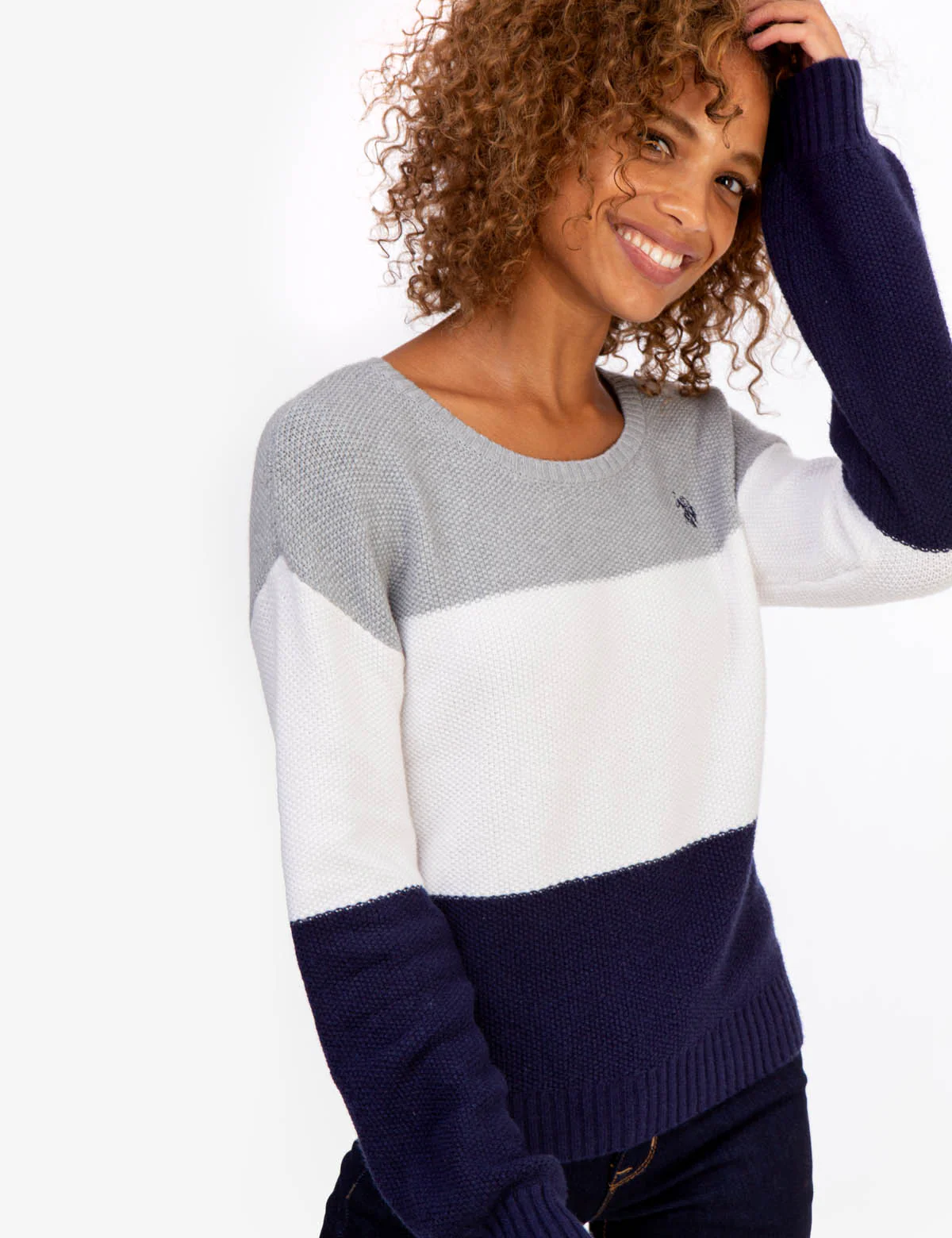 TRI COLORBLOCK CREW NECK SWEATER - Image 8
