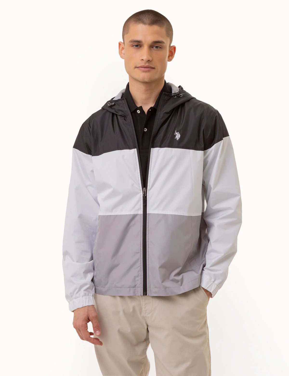 TRI COLORBLOCK HEATHERED WINDBREAKER - Image 9