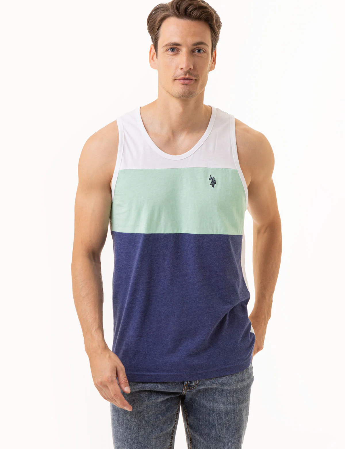 TRI-COLORBLOCK JERSEY MUSCLE TANK - Image 6