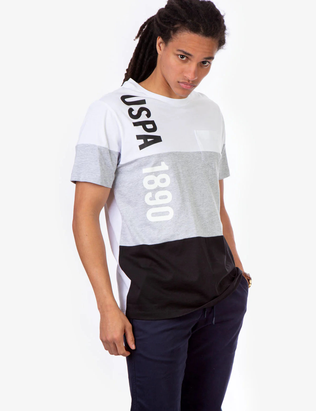 TRI COLORBLOCK POCKET T-SHIRT