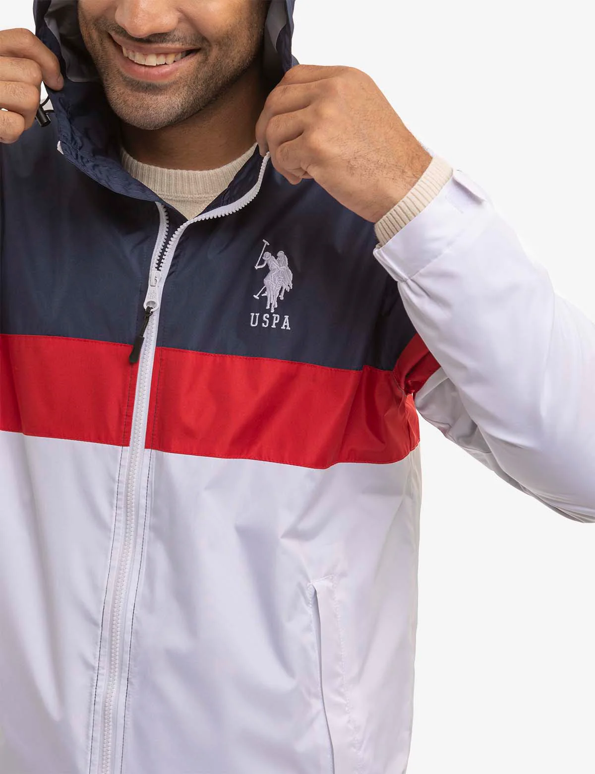 TRICOLOR HOODED WINDBREAKER - Image 3