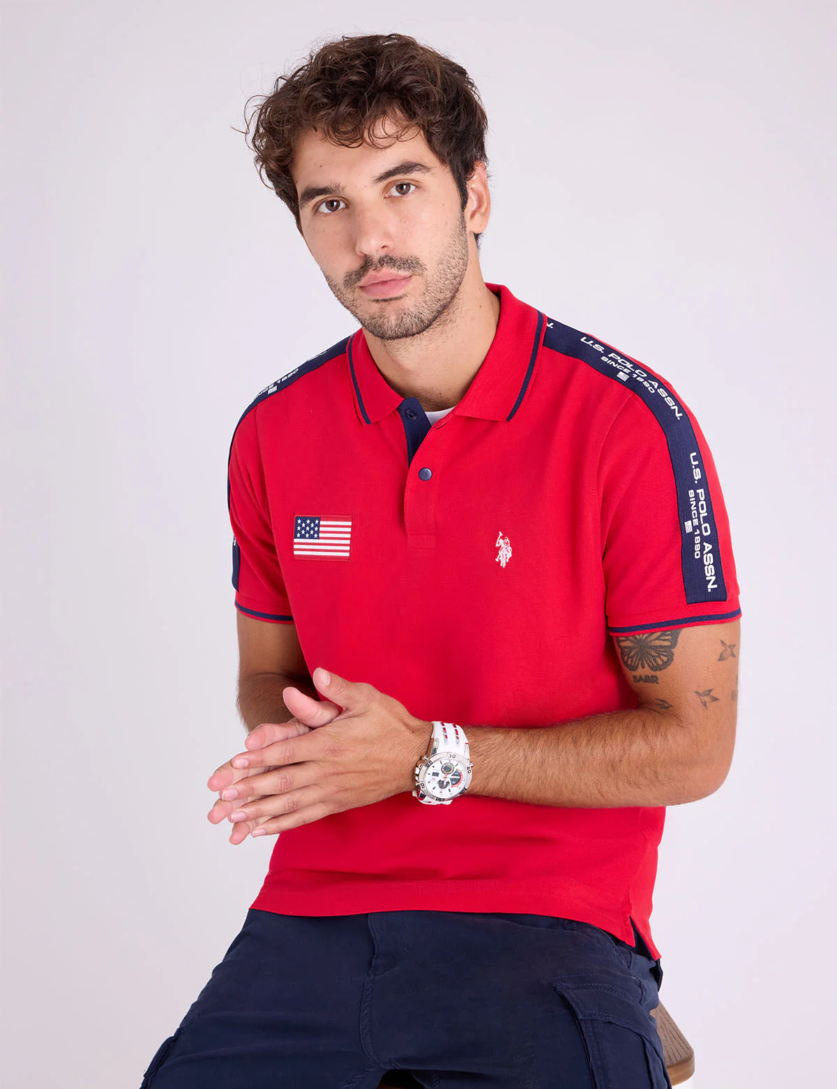 TRICOT SHOULDER PIQUE POLO SHIRT - Image 5