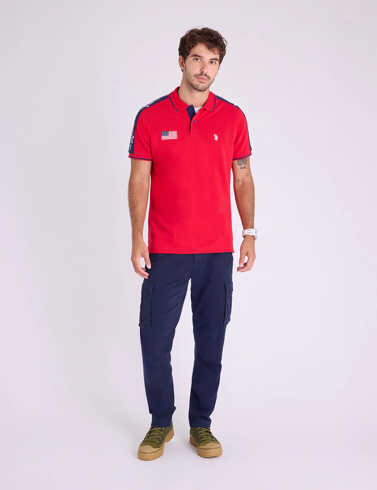 TRICOT SHOULDER PIQUE POLO SHIRT - Image 7