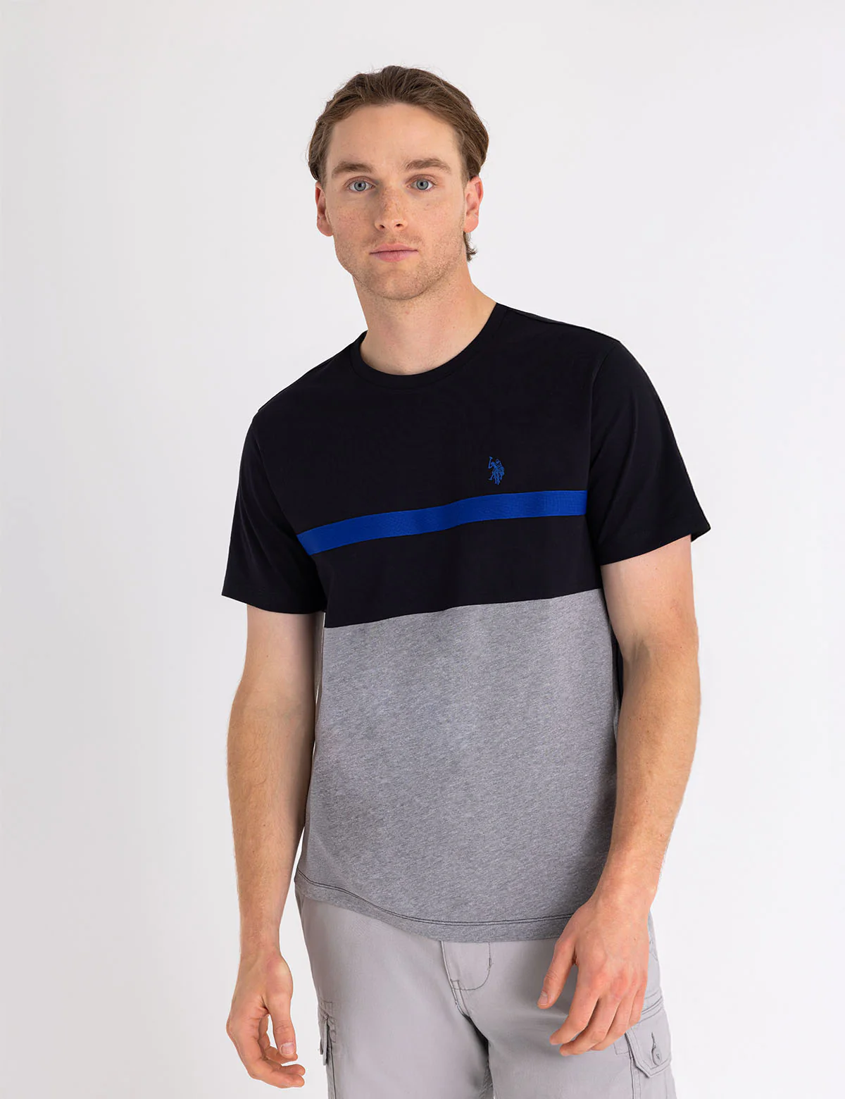 TRICOT TAPE COLOR BLOCK JERSEY T-SHIRT