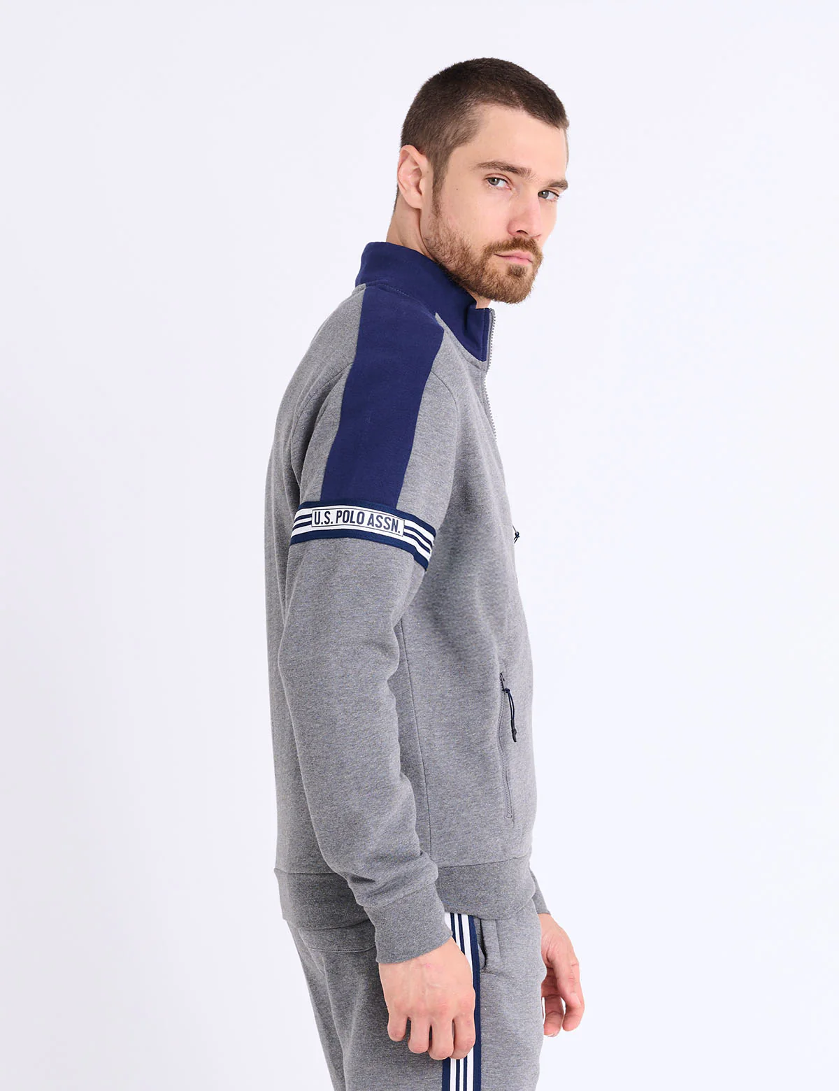TRICOT TAPE FULL ZIP FLEECE TRACK JACKET - Image 2