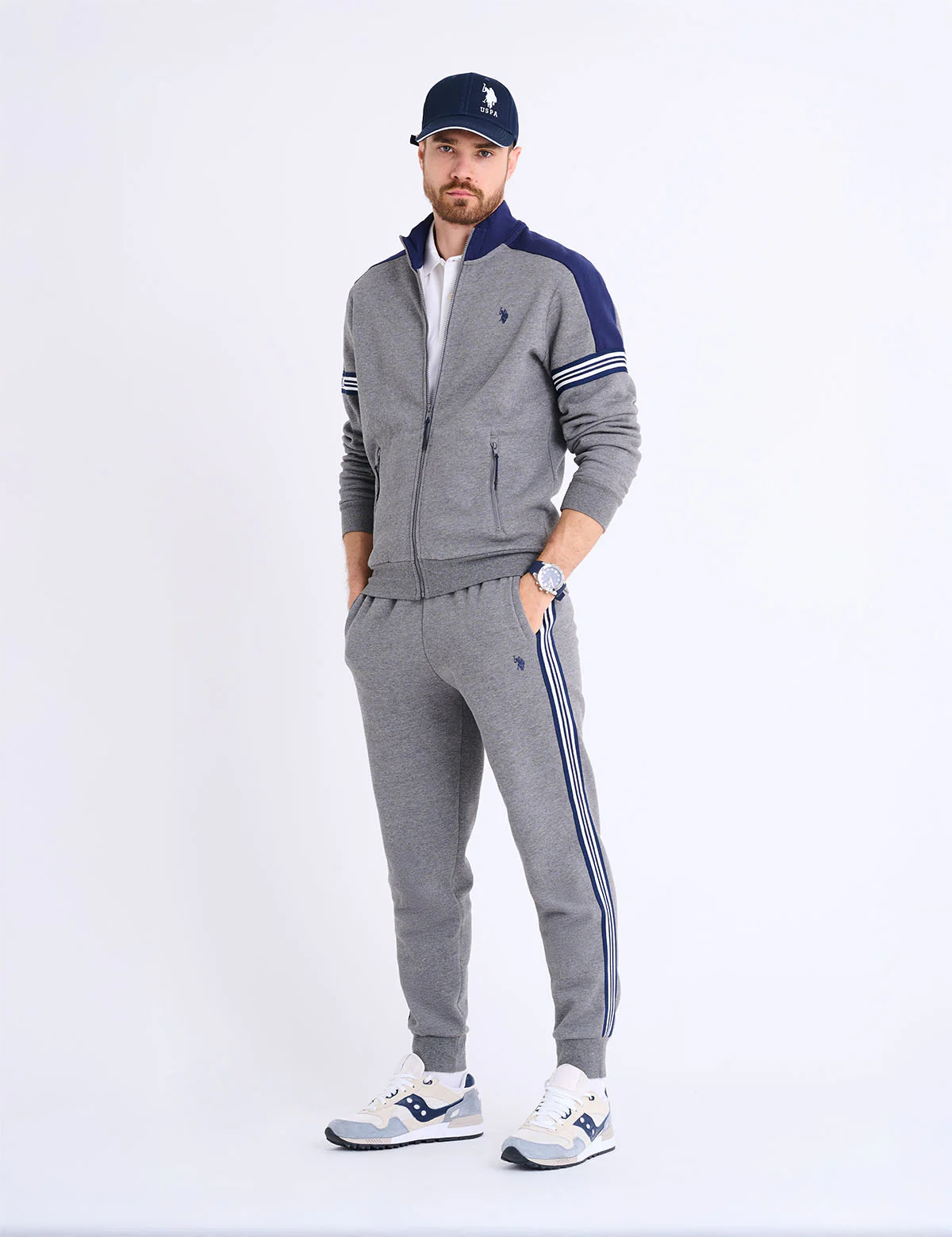TRICOT TAPE FULL ZIP FLEECE TRACK JACKET - Image 3
