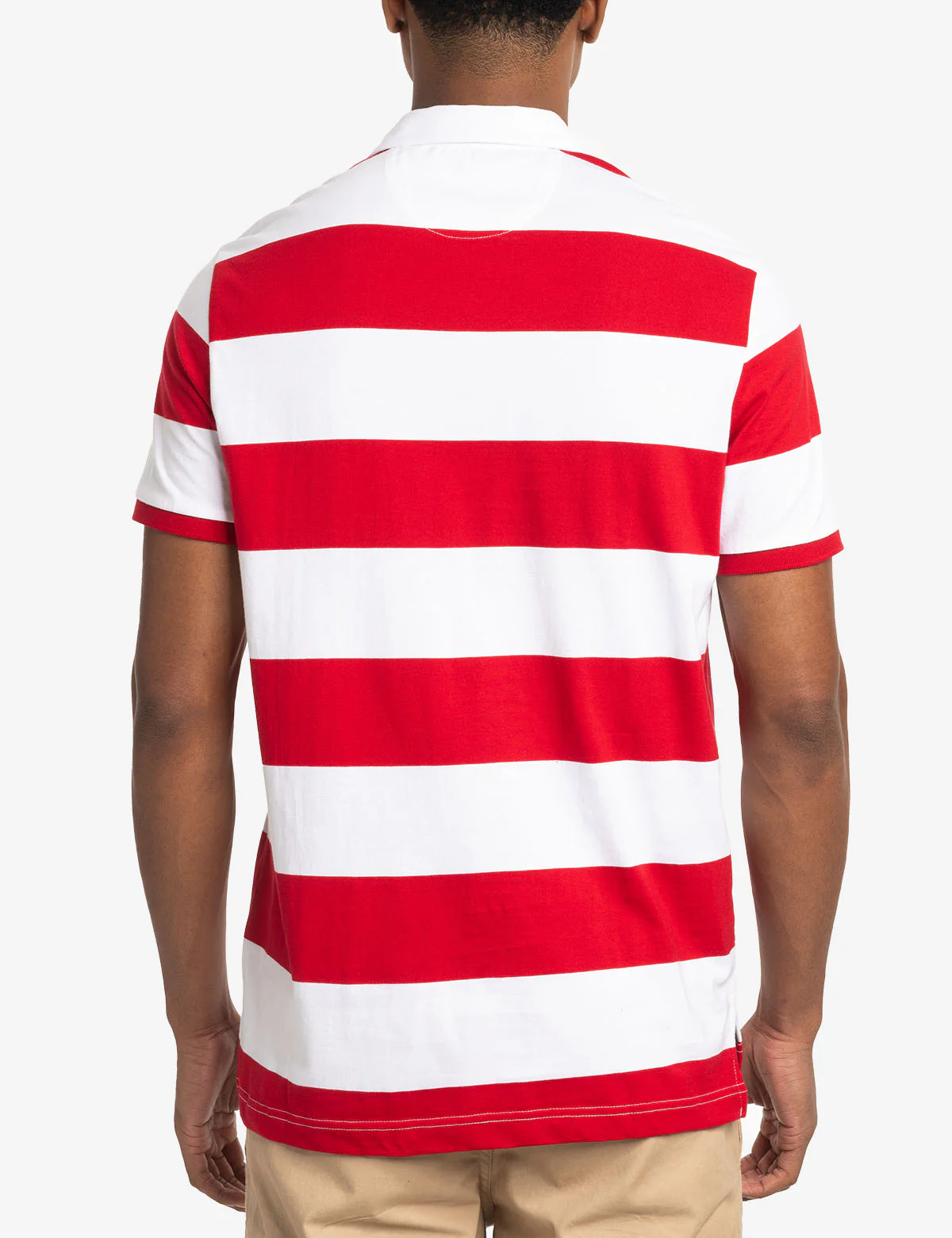 TWILL COLLAR RUGBY STRIPE JERSEY POLO SHIRT - Image 7