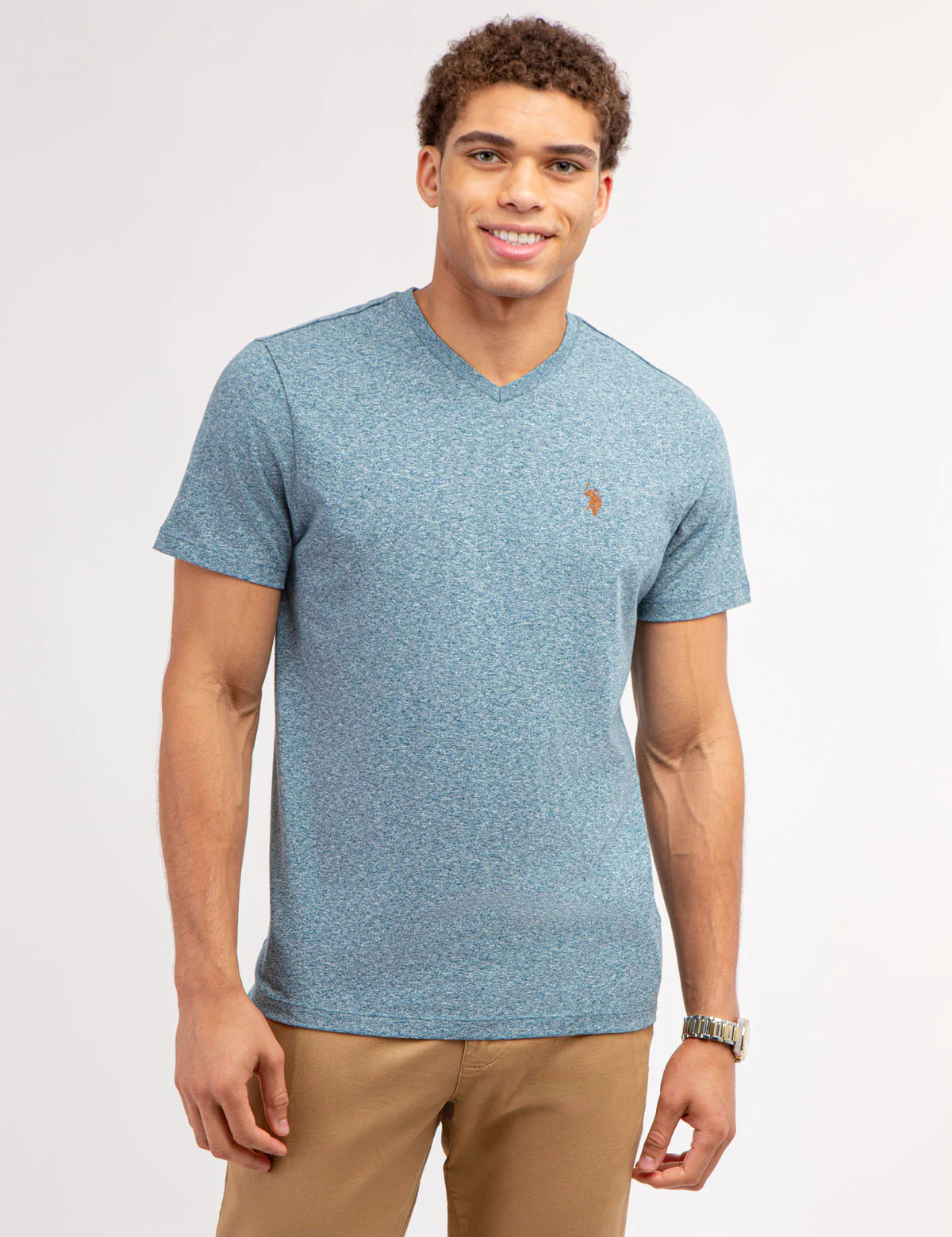 TWISTED YARN V-NECK T-SHIRT