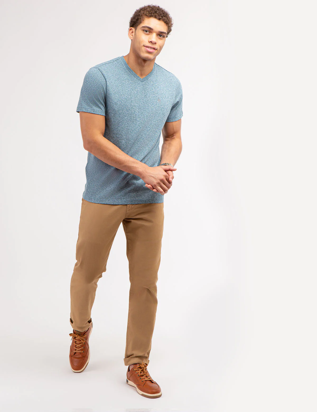 TWISTED YARN V-NECK T-SHIRT - Image 2