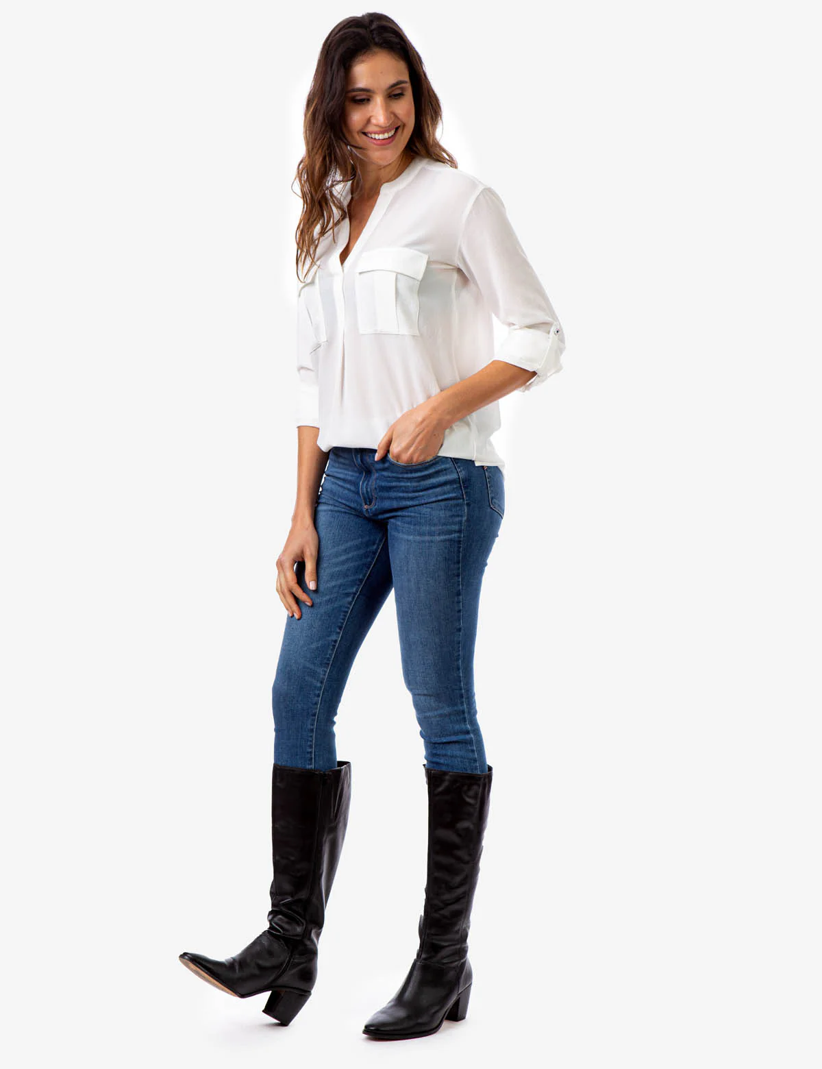 TWO POCKET SOLID UTILITY SHIRT - Image 2
