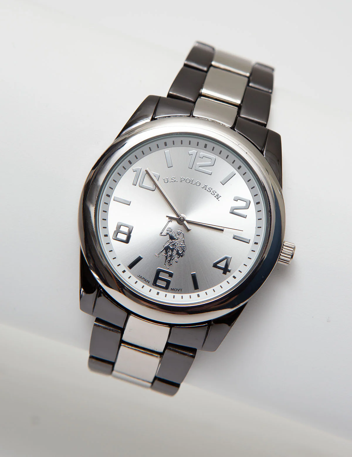 MEN'S TWO TONE GUNMETAL AND SILVERTONE WATCH
