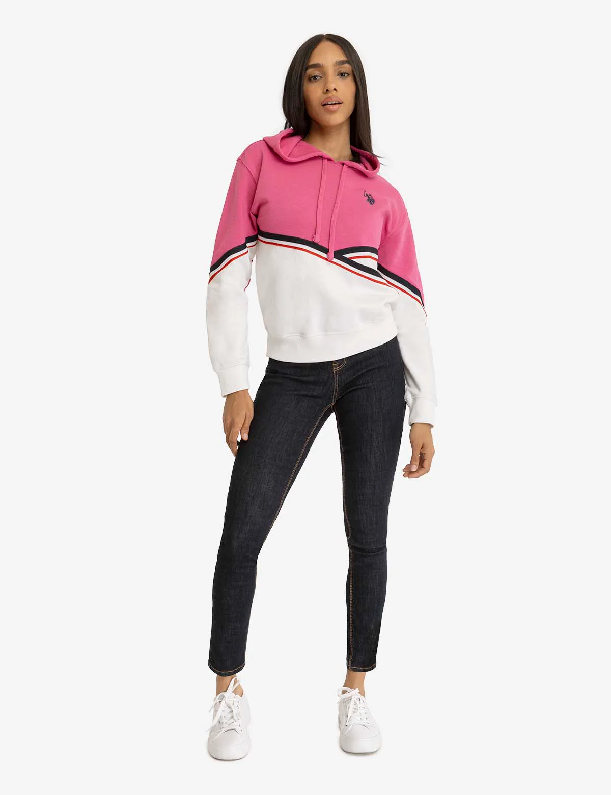 TWO TONE SIGNATURE STRIPE TAPE HOODIE - Image 2