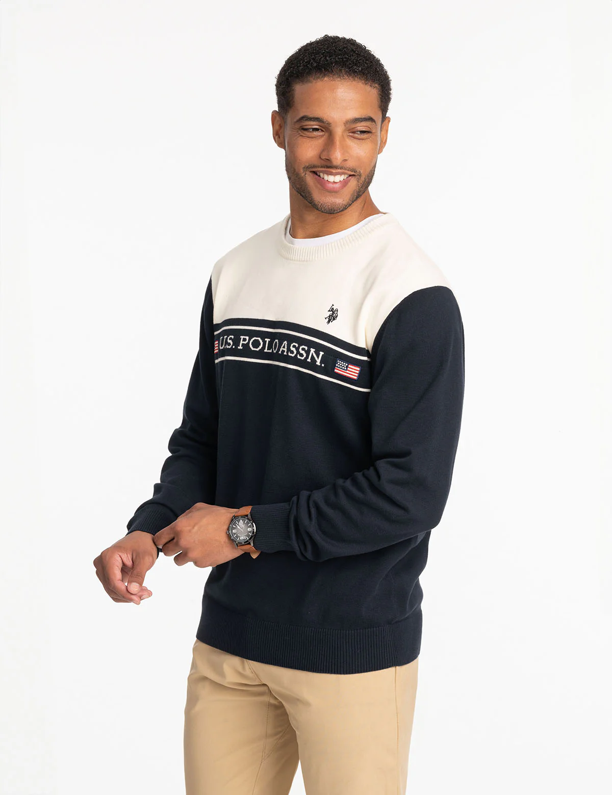 U.S. POLO ASSN. COLORBLOCK CREW NECK SWEATER - Image 3