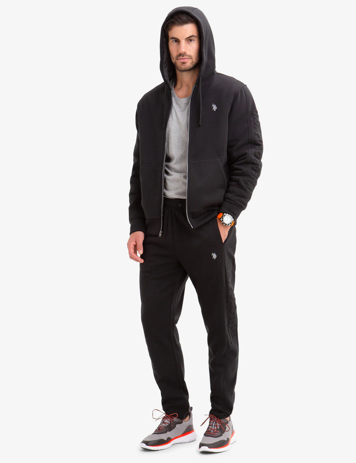 U.S. POLO ASSN. FAUX SHEARLING LINED EMBOSSED HOODIE - Image 7